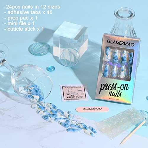 Blue Marble Acrylic Baby Nail Kit - Safe, Stylish Nail Art for Little Ones - Image 3