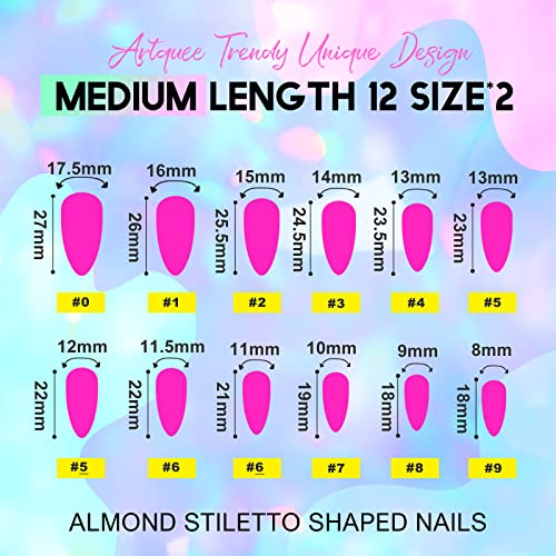 Blue Ombre Acrylic Nail Design Set - 24 Pieces for Stylish Manicure - Image 3