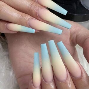 Blue Ombre Acrylic Nails