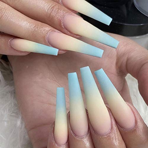 Blue Ombre Acrylic Nails