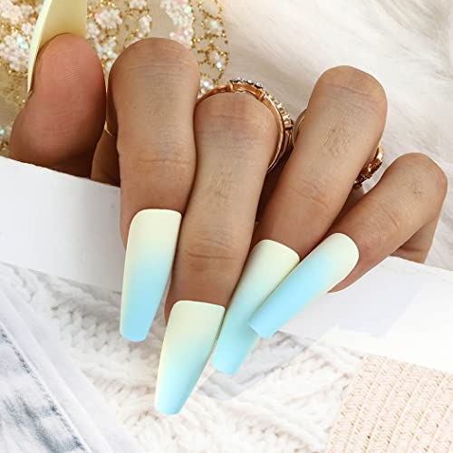 Blue Ombre Acrylic Nails - Image 3