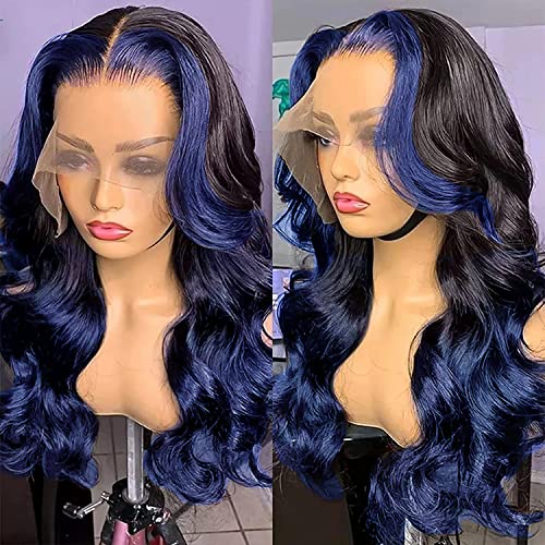 Blue Ombre Human Hair Wig for Women - 18 Inch, Ready-to-Wear Comfort - Image 3