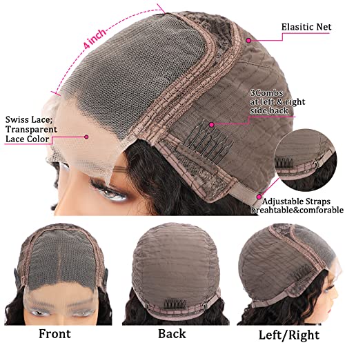 Blue Ombre 13x6 Lace Front Human Hair Wig, Glueless, Adjustable Straps, Natural Look - Image 5