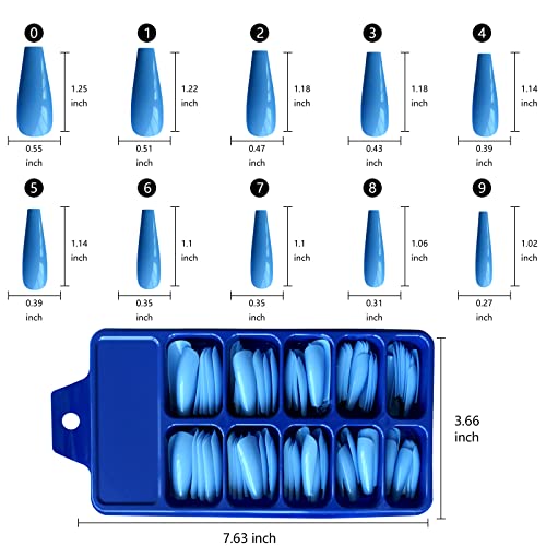 Blue Pastel Acrylic Nail Design Set for Elegant and Stylish Nail Art - Image 3