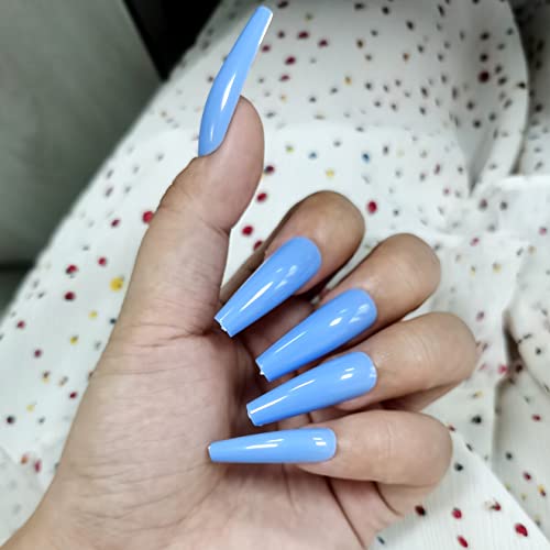 Blue Pastel Acrylic Nail Design Set for Elegant and Stylish Nail Art - Image 6