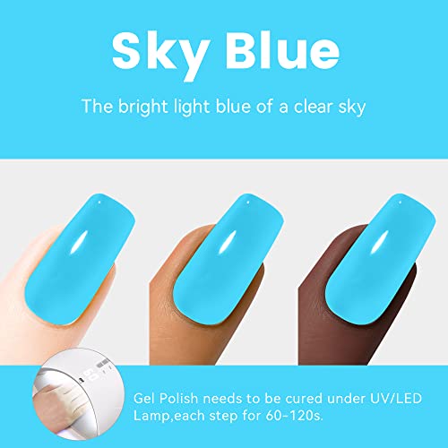 Blue Sky 15ml Gel Nail Polish, Long-Lasting High-Gloss Finish for Beautiful Nails - Image 2