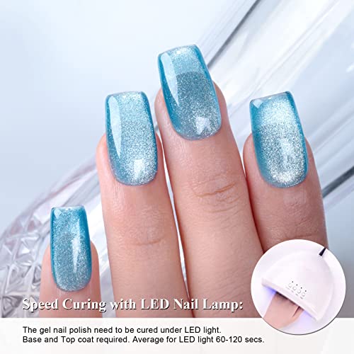 Sky Blue Gel Nail Polish Set - 6 Vibrant, Long-Lasting Shades for Salon-Perfect Nails - Image 2