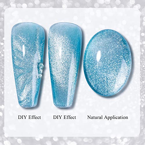 Sky Blue Gel Nail Polish Set - 6 Vibrant, Long-Lasting Shades for Salon-Perfect Nails - Image 4
