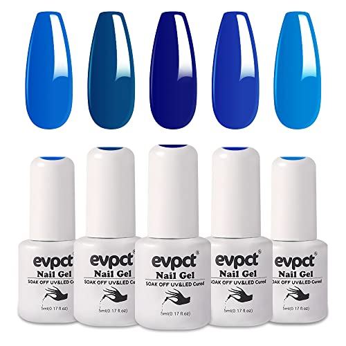 Blue Sky Gel Nail Starter Kit with UV Lamp and 6 Vibrant Color Gel Polishes - 15ml Capacity