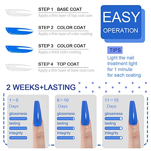 Blue Sky Gel Nail Starter Kit with UV Lamp and 6 Vibrant Color Gel Polishes - 15ml Capacity - Image 5