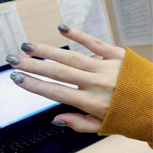 Bluish Grey Acrylic Nail Design Set for Stylish Manicures and Nail Art