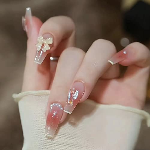 Blush Pink Acrylic Nail Design Kit for Elegant & Stylish Nail Art, 100 Pieces
