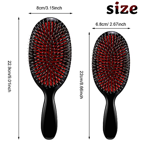 Boar Bristle and Nylon Detangling Hair Brush, 9-inch, for Smooth Shiny Hair - Image 2