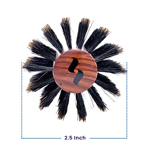 Professional Boar Bristle Round Hair Brush for Smooth Styling and Frizz Control, 2.5 Inch - Image 2