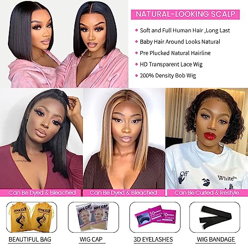 Short Bob Lace Human Hair Wig Natural Look for Everyday Wear - Image 4