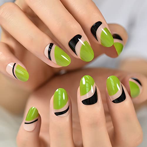 Bold Acrylic Nails: Short, vibrant nails for a statement look. - Image 2