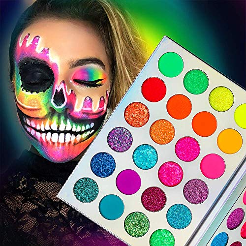 Bold Blue and Orange Eyeshadow Palette for Vibrant Eye Makeup, 12 Shades