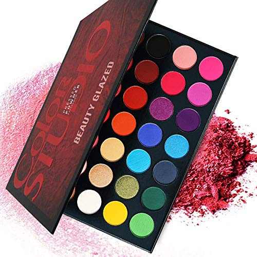 Vibrant Bold Blue Red Eyeshadow Palette 12 Shades for Eye Makeup Looks - Image 2