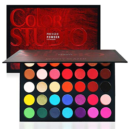 Vibrant Bold Blue Red Eyeshadow Palette 12 Shades for Eye Makeup Looks