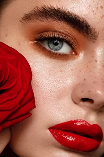 Vibrant Bold Blue Eyeshadow and Red Lipstick Makeup Set - Image 6