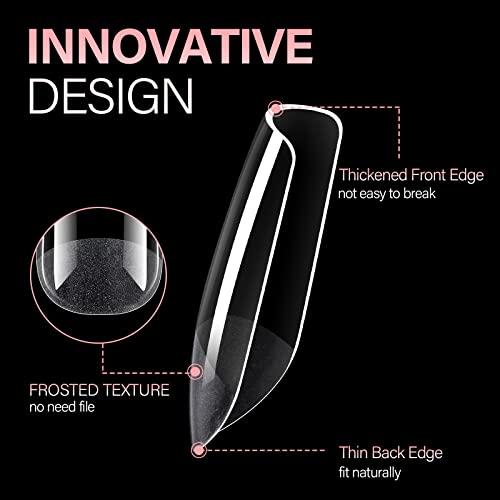 Box-Shaped Acrylic Nails for Trendy Nail Designs, 24 Pieces, Easy to Apply - Image 4