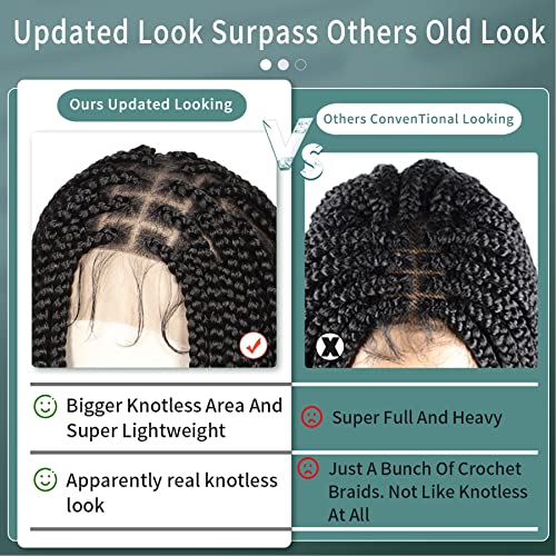 22-Inch Braided Human Hair Wig for Women, Natural Look, Lightweight - Image 3