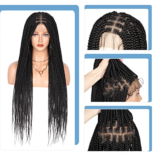 22-Inch Braided Human Hair Wig for Women, Natural Look, Lightweight - Image 4