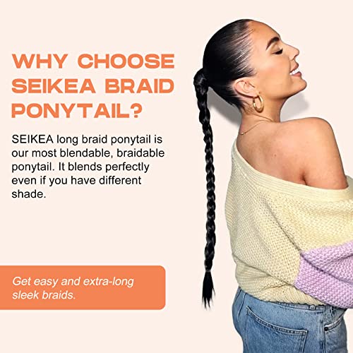 100% Human Hair Braided Ponytail Extension, Medium Length, Natural Look - Image 4