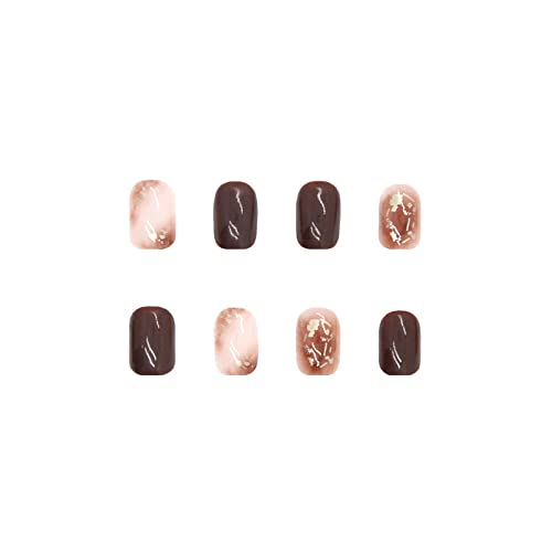 Brown Acrylic Nail Art Designs 24 Piece Set for Elegant and Trendy Nails - Image 2