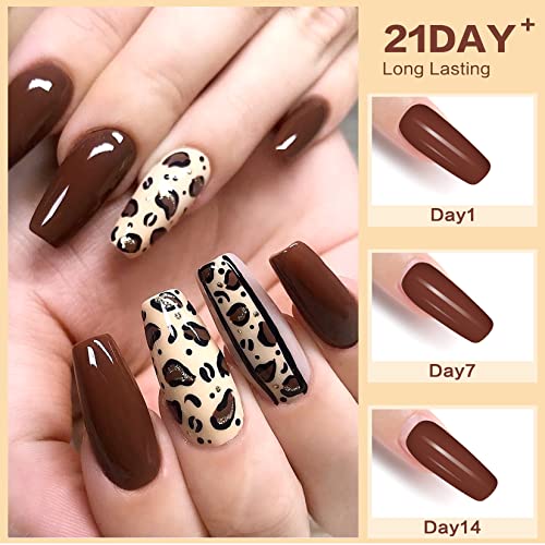 Brown Acrylic Nails - 24 Piece Set, Durable & Stylish for Any Occasion - Image 2