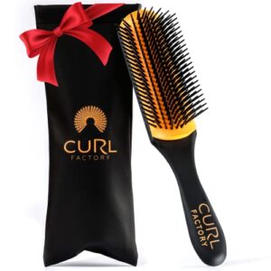 Brush technique for styling curly hair.