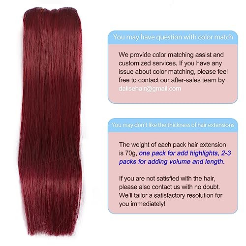 Burgundy 100% Human Hair Extensions for Voluminous, Long-Lasting Styles 20 Inch - Image 6