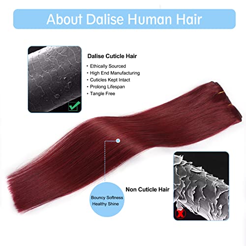 Burgundy 100% Human Hair Extensions for Voluminous, Long-Lasting Styles 20 Inch - Image 5