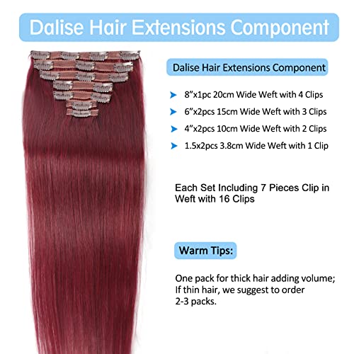 Burgundy 100% Human Hair Extensions for Voluminous, Long-Lasting Styles 20 Inch - Image 2