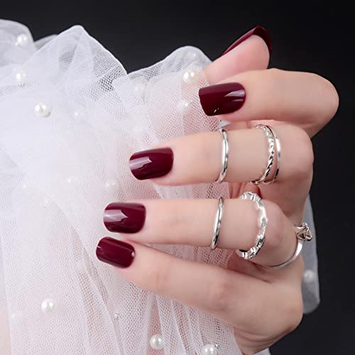 Burgundy Acrylic Nails - Image 6