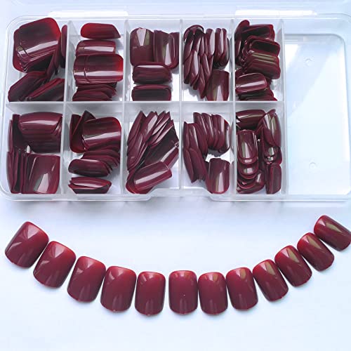 Burgundy Acrylic Nails - Image 5