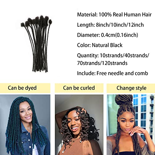 20 Inch Caucasian Human Hair Dreadlock Extensions Natural Look Stylish Hair - Image 6
