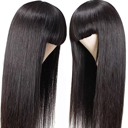 Chinese Bang Human Hair Wig, Natural Look, Comfortable Fit, Daily Wear, 10-Inch - Image 2