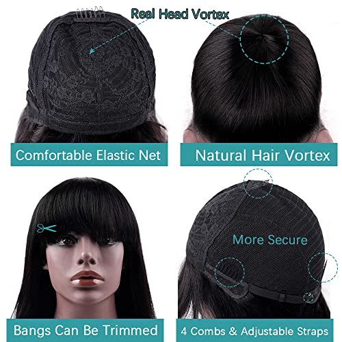Chinese Bang Human Hair Wig, Natural Look, Comfortable Fit, Daily Wear, 10-Inch - Image 4
