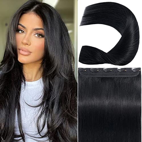 Clip-In 18 Inch One Piece Human Hair Extensions for Natural Length and Volume