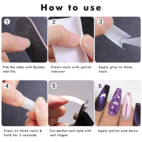 24 Piece Assorted Color Coffin Set Acrylic Nails for Stylish Manicure - Image 7
