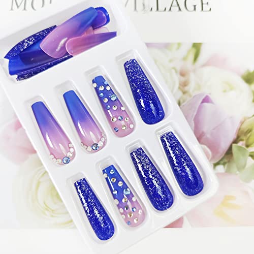 Stylish Coffin Shape Acrylic Nails for Trendy Nail Art Various Colors - Image 4