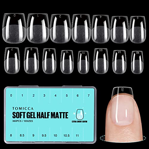 24pc Coffin Shape Natural Acrylic Nails for Easy DIY Nail Art