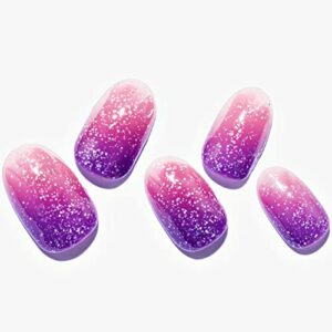 Vibrant Color-Changing Acrylic Nails Kit for a Fresh, Stylish Look - 24 Pieces
