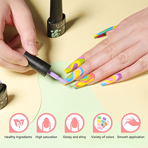 Vibrant Macaron Gel Nail Polish Set - 6 Colorful, Long-Lasting Shades - Image 8
