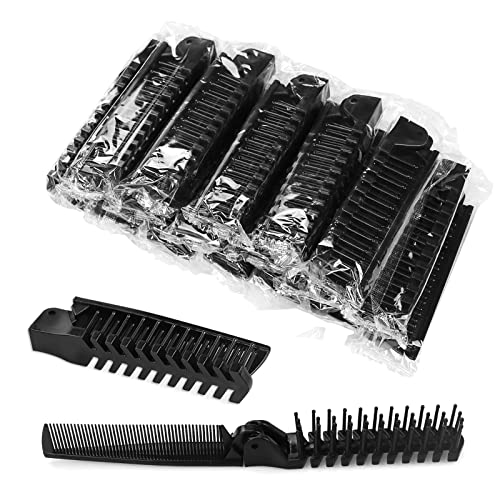 Portable Compact Folding Hair Brush and Comb Set for Travel, Convenient Design