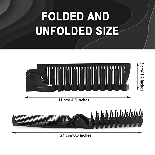 Portable Compact Folding Hair Brush and Comb Set for Travel, Convenient Design - Image 4
