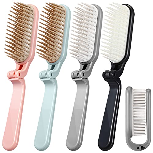 Compact Folding Hairbrush for Effortless Styling Anywhere, Perfect for Travel and Handbag Use