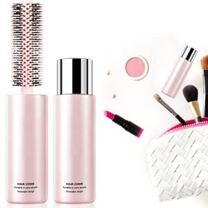 Compact round hair brush for travel.
