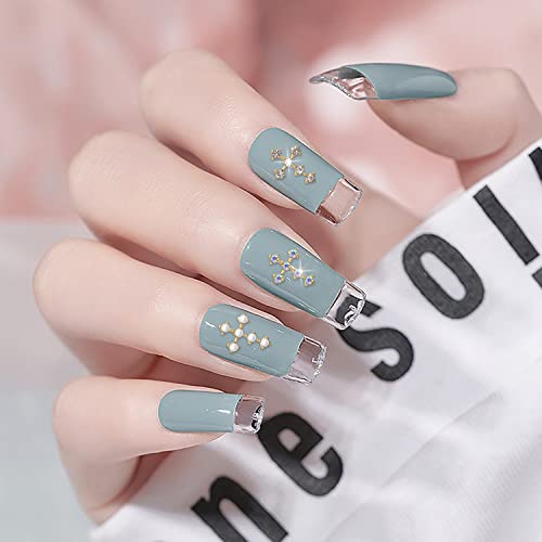 Chic Cross Design Acrylic Nails - 24pc Set, Easy Application, Long-Lasting Wear - Image 4